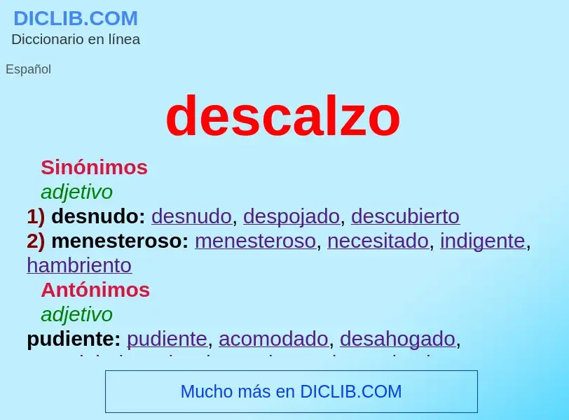 What is descalzo - definition