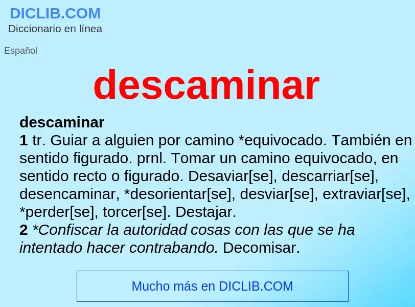 Wat is descaminar - definition