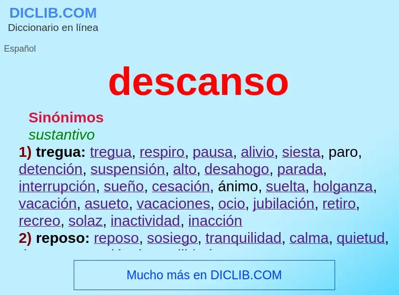 Wat is descanso - definition