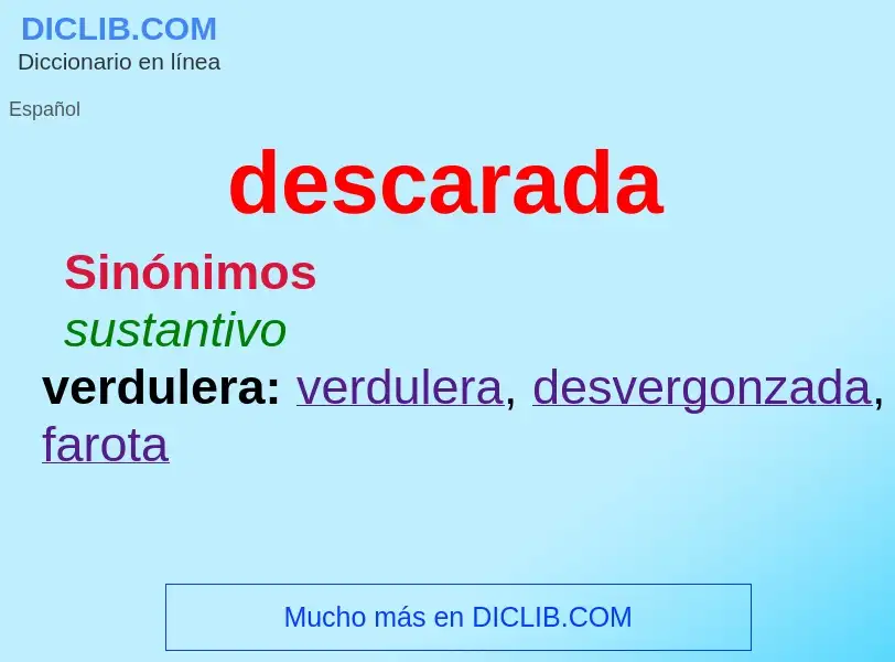 What is descarada - meaning and definition