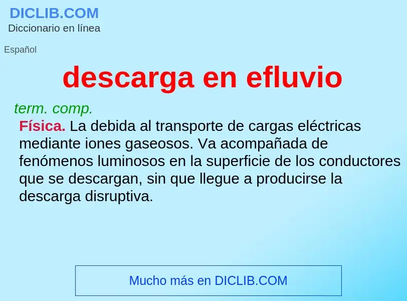 ¿Qué es descarga en efluvio? - significado y definición