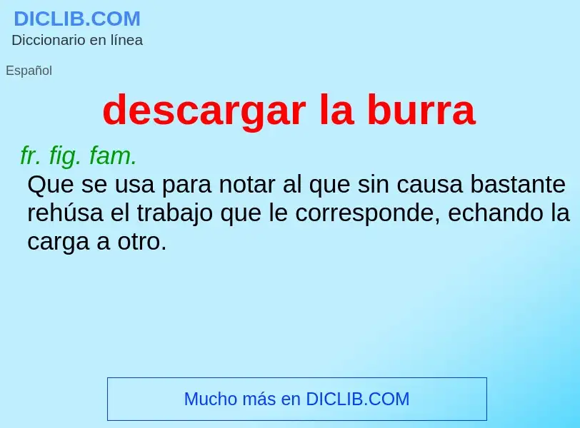 What is descargar la burra - meaning and definition