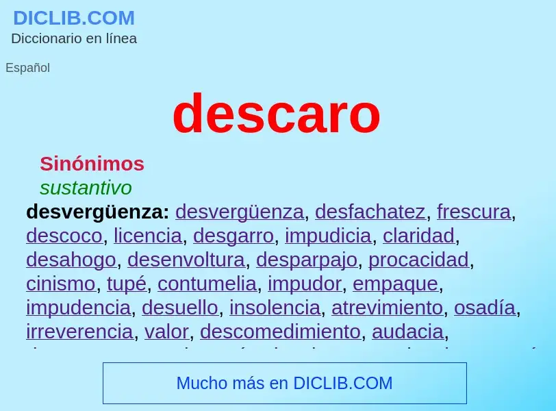 Wat is descaro - definition