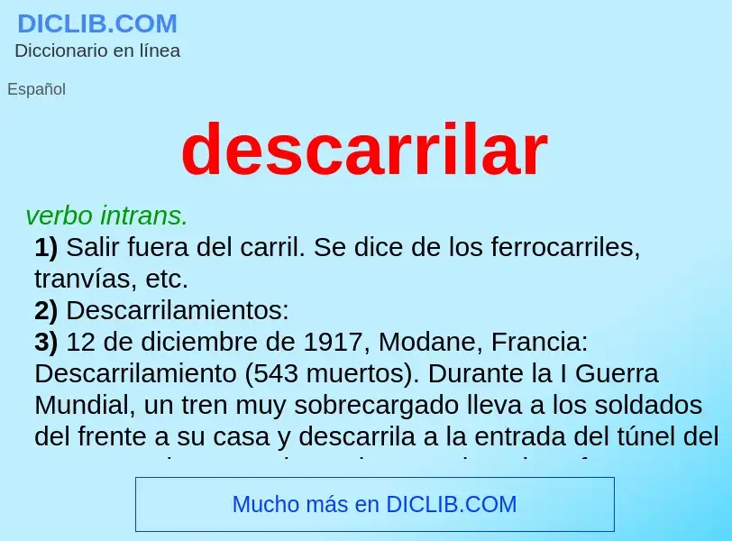 What is descarrilar - definition