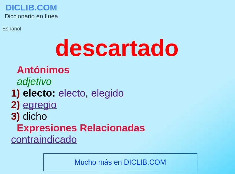 What is descartado - definition