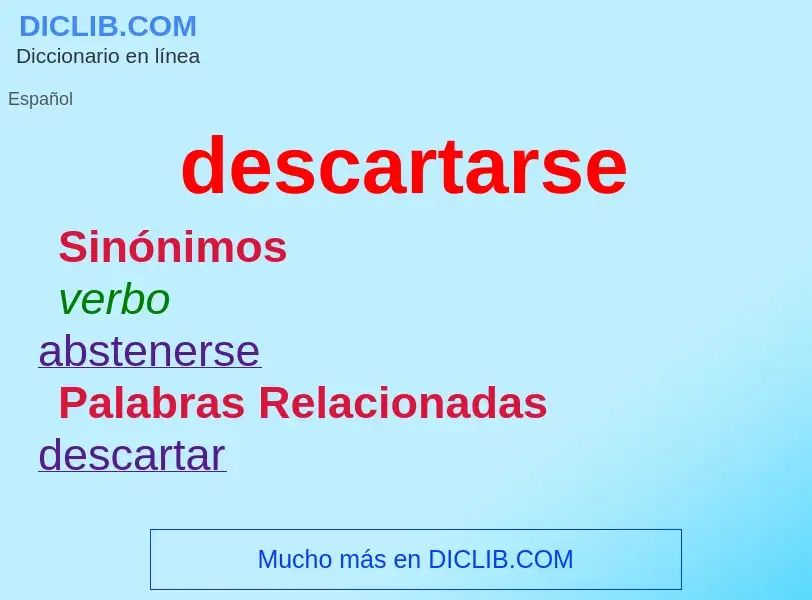 ¿Qué es descartarse? - significado y definición