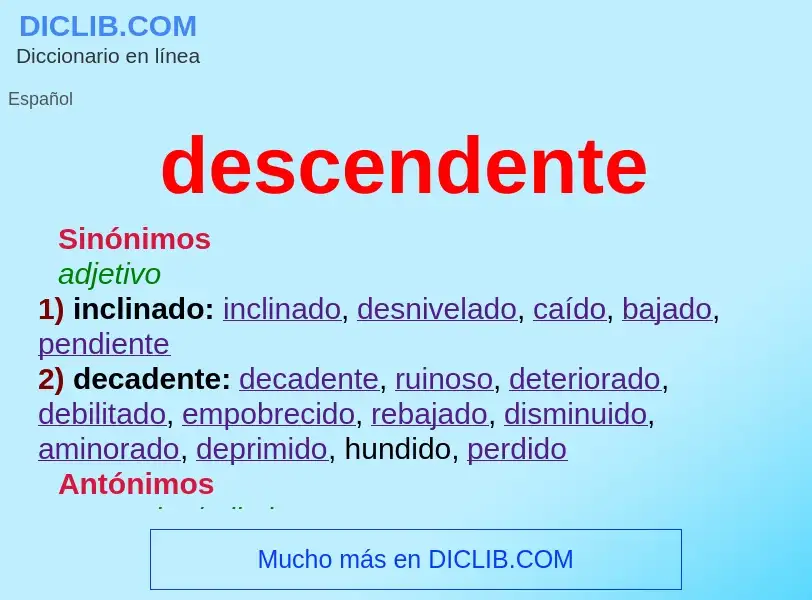 What is descendente - meaning and definition