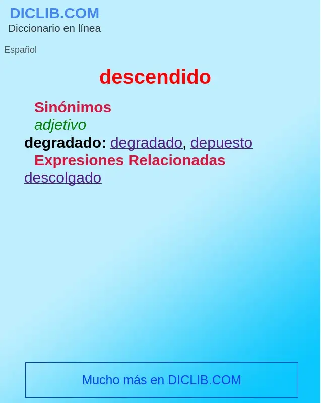 What is descendido - definition