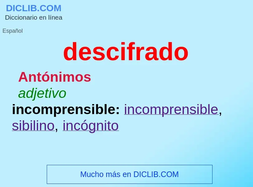 ¿Qué es descifrado? - significado y definición