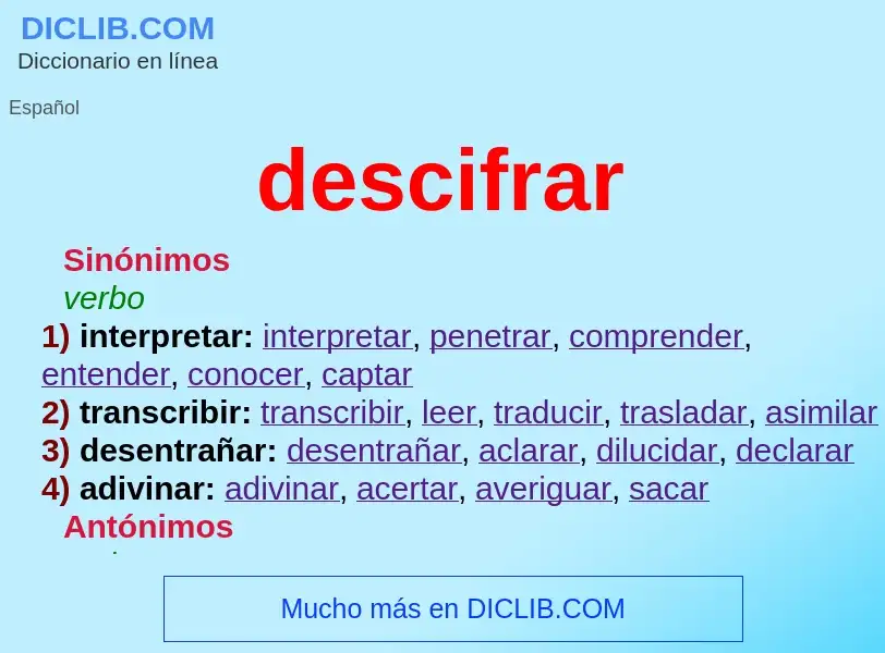 Wat is descifrar - definition