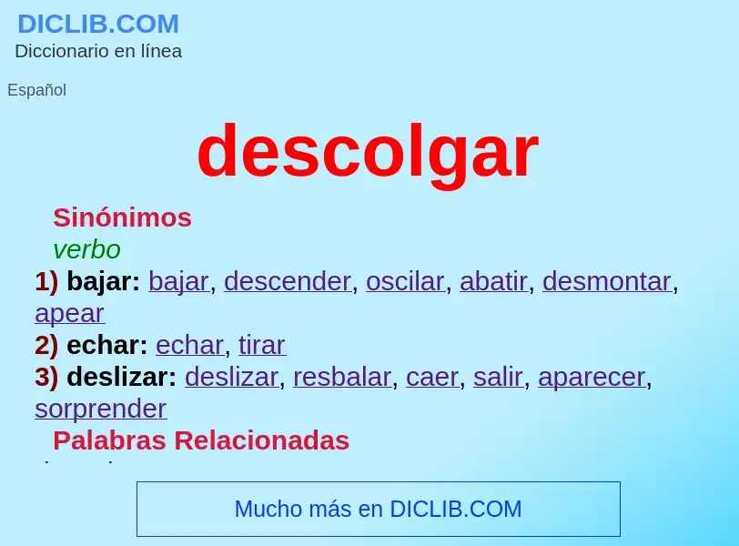 What is descolgar - meaning and definition