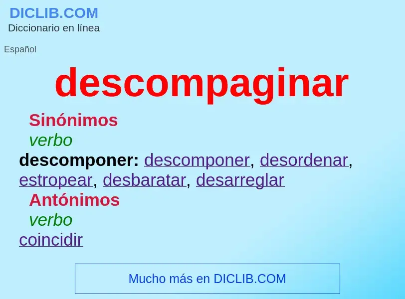 Wat is descompaginar - definition