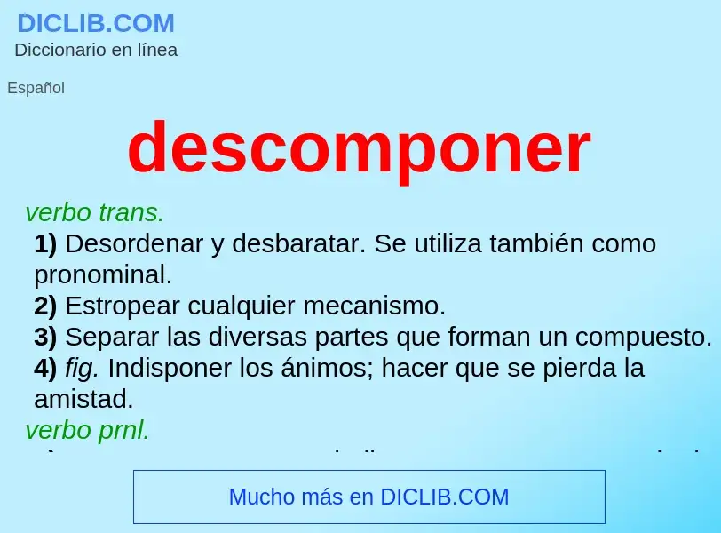 What is descomponer - meaning and definition