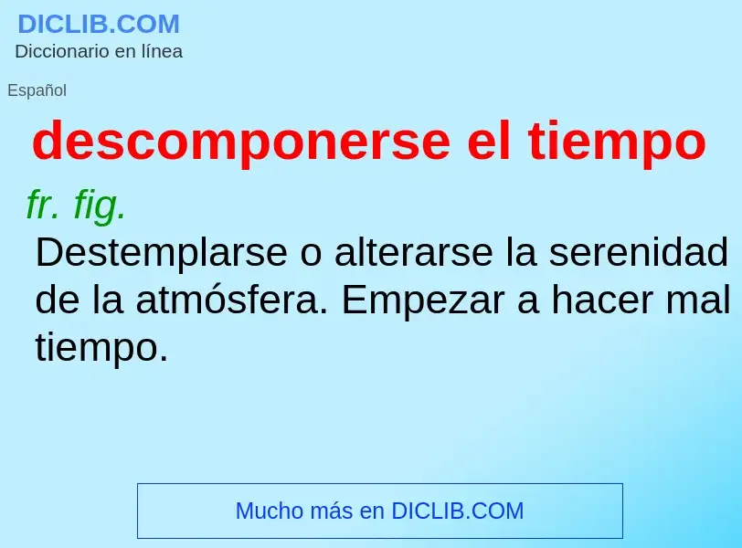 O que é descomponerse el tiempo - definição, significado, conceito