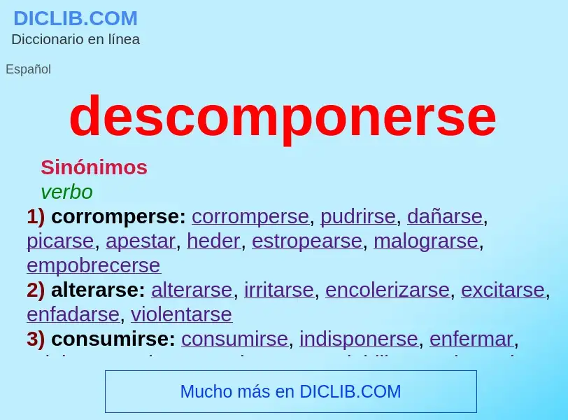 O que é descomponerse - definição, significado, conceito