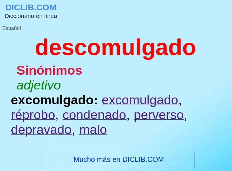 What is descomulgado - definition