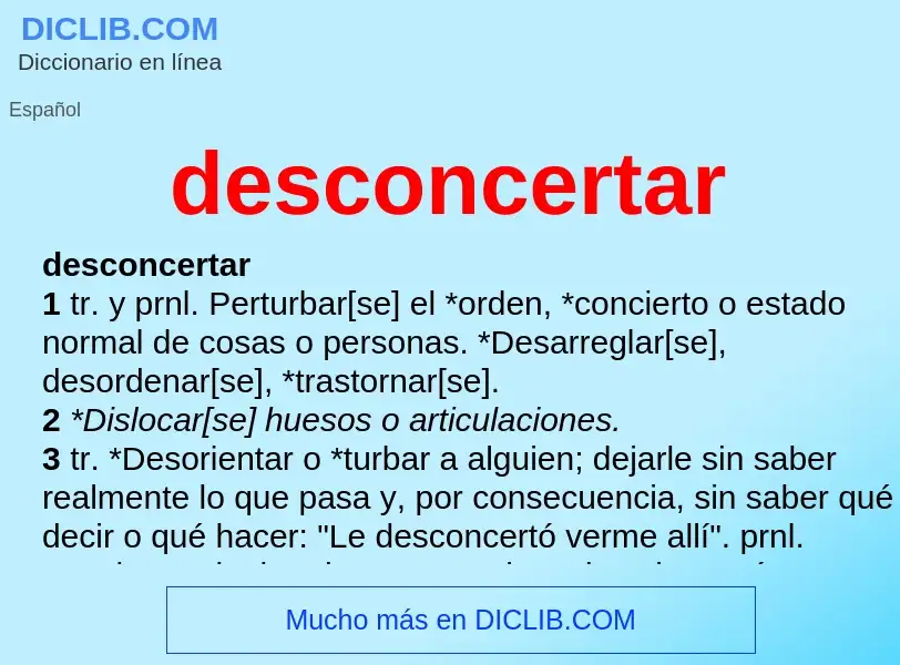 What is desconcertar - definition