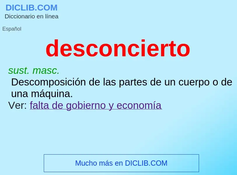 Wat is desconcierto - definition