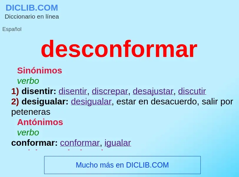 What is desconformar - definition