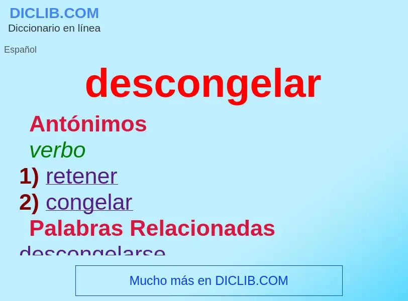 What is descongelar - definition