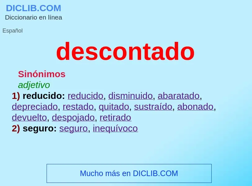 Wat is descontado - definition