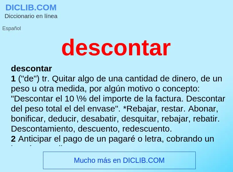 Wat is descontar - definition