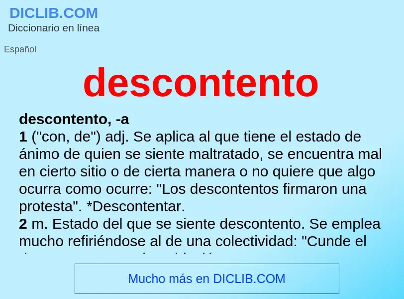 O que é descontento - definição, significado, conceito