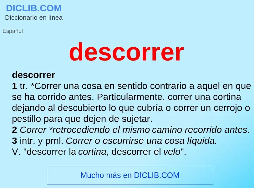 Wat is descorrer - definition