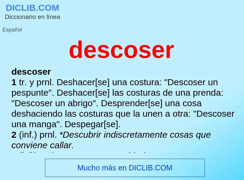 O que é descoser - definição, significado, conceito