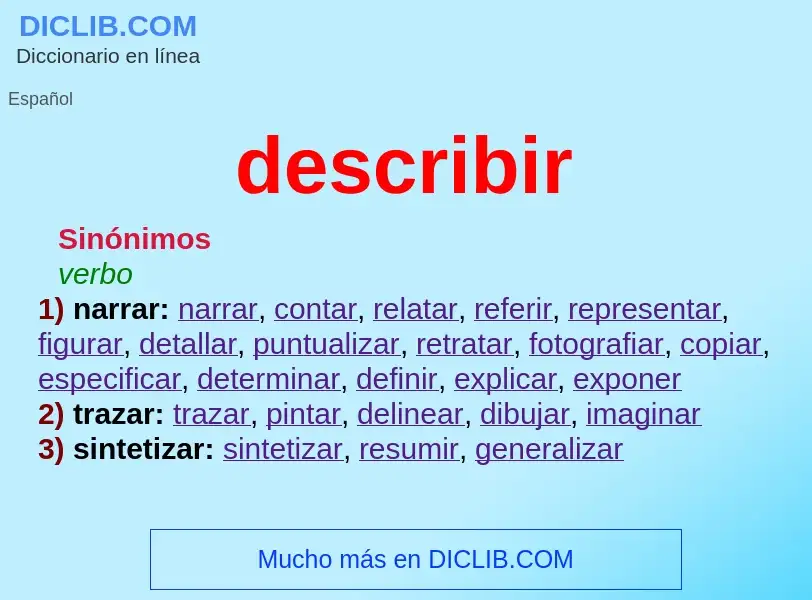 What is describir - meaning and definition