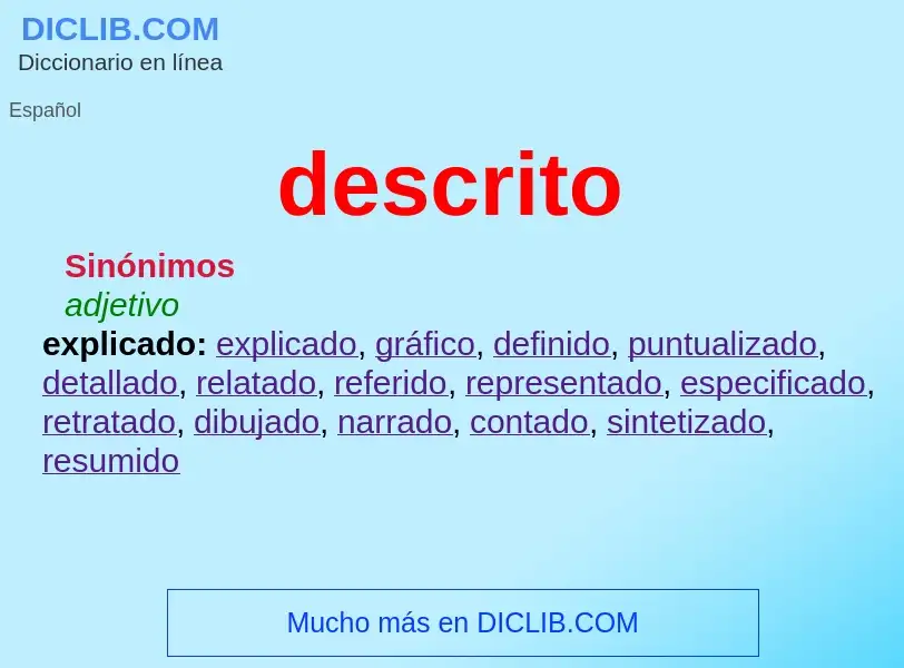 What is descrito - definition