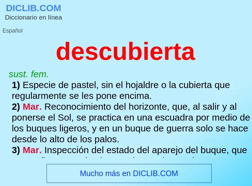 O que é descubierta - definição, significado, conceito