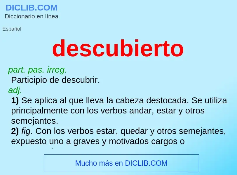 Wat is descubierto - definition