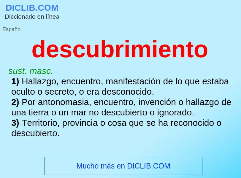 What is descubrimiento - meaning and definition