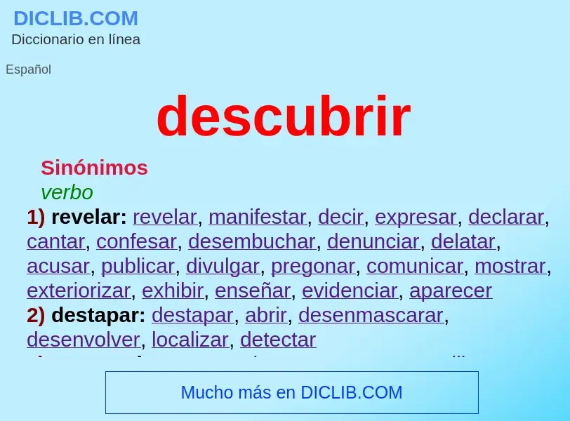 Wat is descubrir - definition