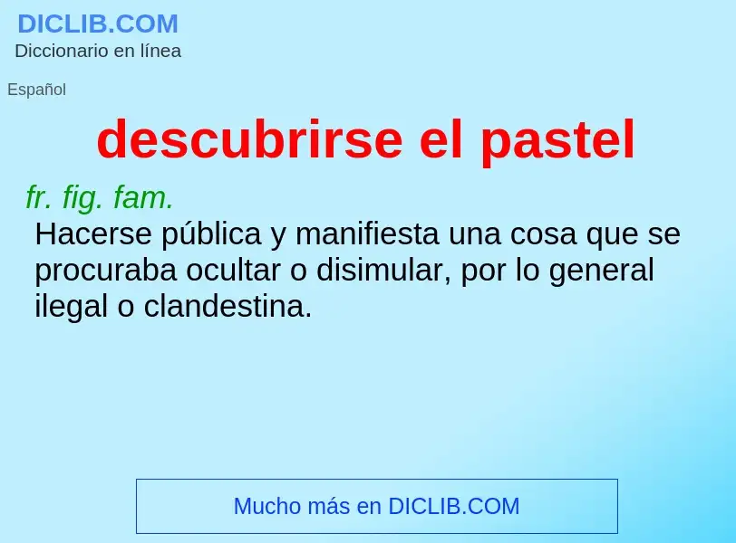 O que é descubrirse el pastel - definição, significado, conceito