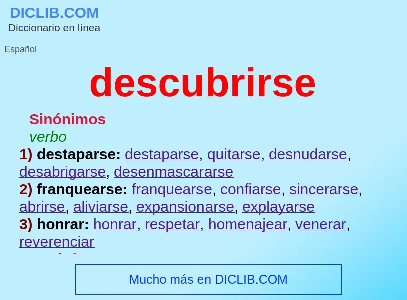 Wat is descubrirse - definition