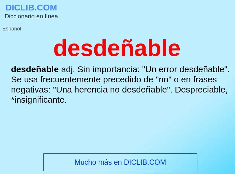 What is desdeñable - definition