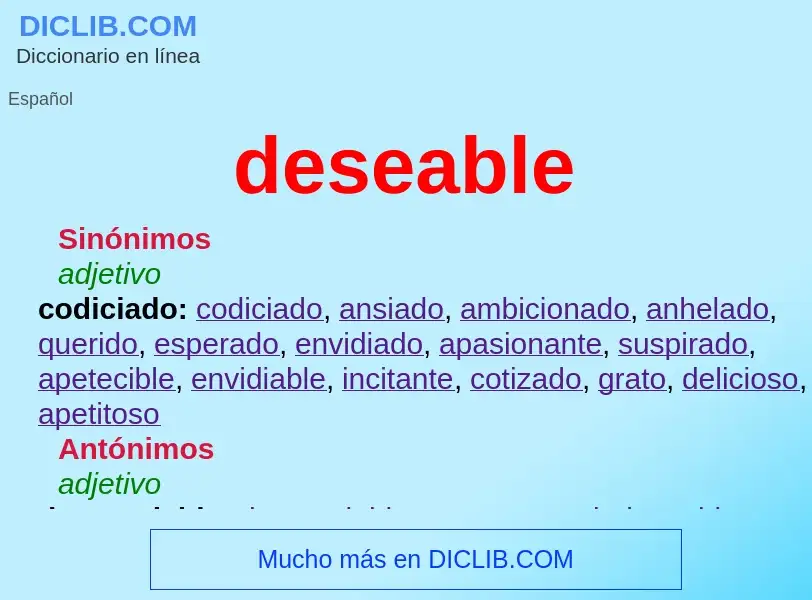 O que é deseable - definição, significado, conceito