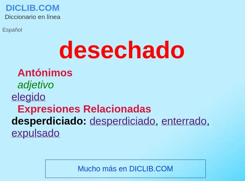 Wat is desechado - definition