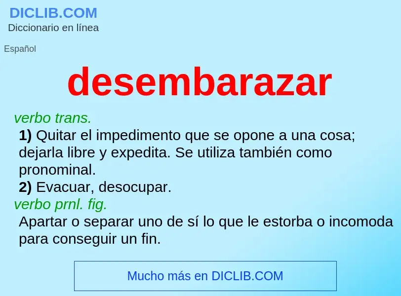 What is desembarazar - definition