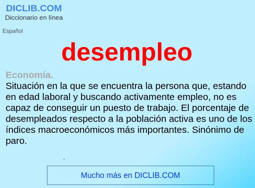 What is desempleo - meaning and definition