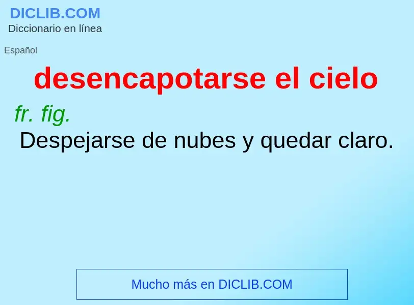 Was ist desencapotarse el cielo - Definition