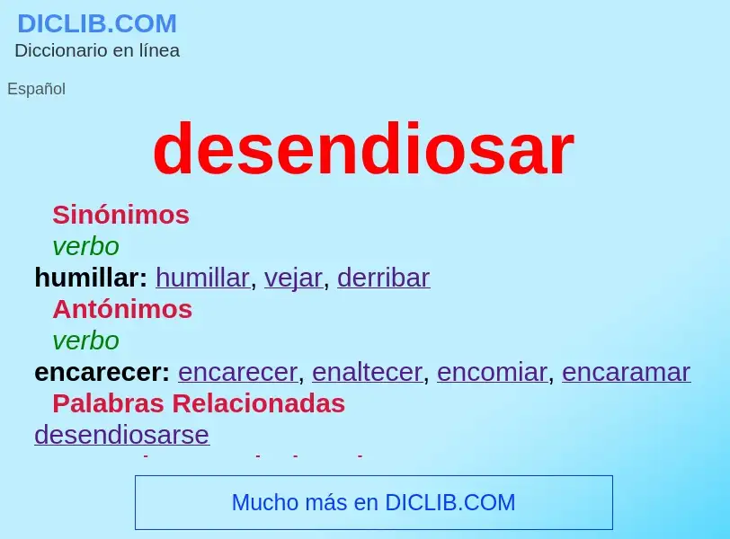 O que é desendiosar - definição, significado, conceito