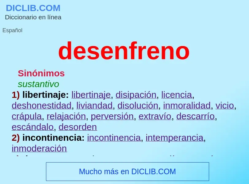 What is desenfreno - definition