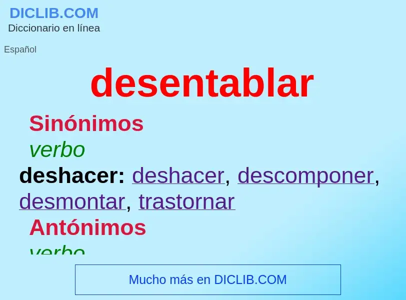 What is desentablar - definition