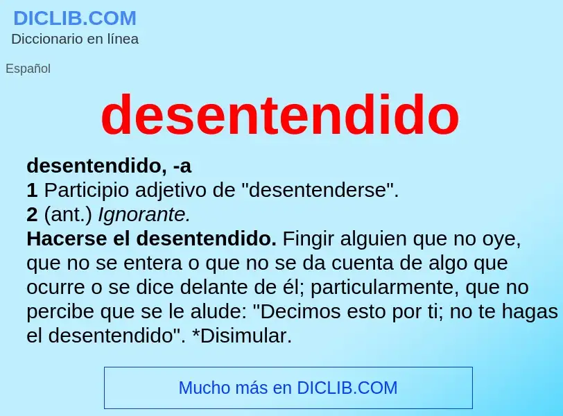 O que é desentendido - definição, significado, conceito