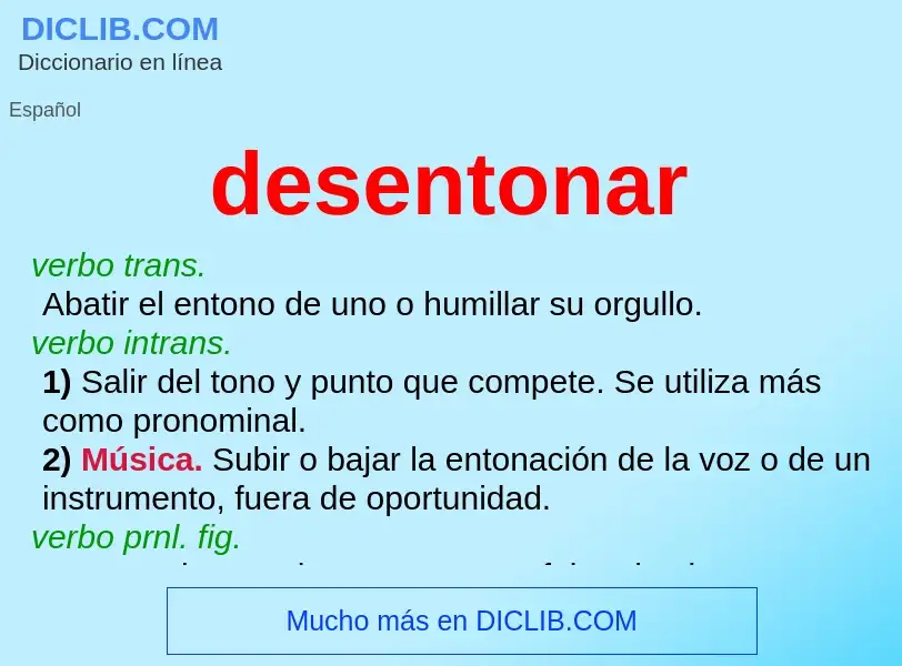 What is desentonar - definition