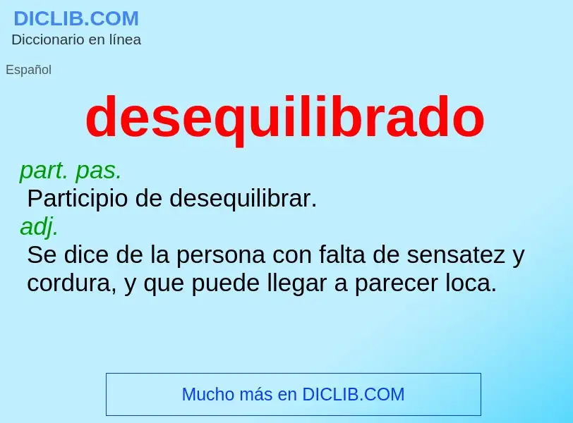 What is desequilibrado - definition