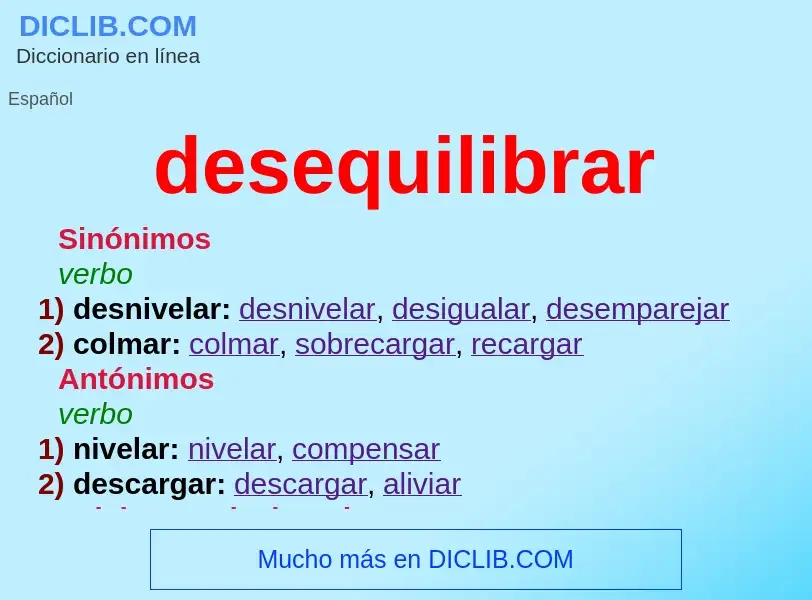 ¿Qué es desequilibrar? - significado y definición